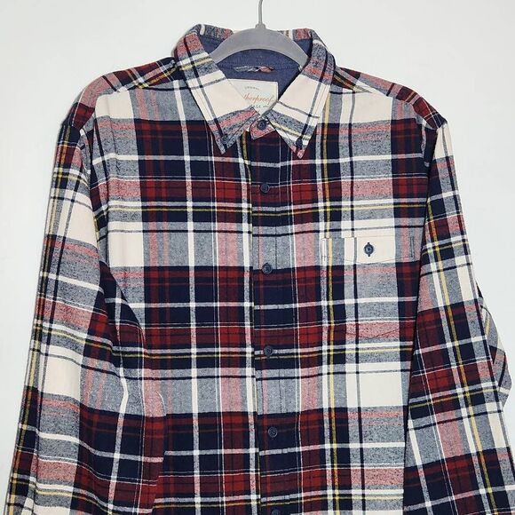 Weatherproof Vintage Red and Navy plaid Flannel Button Down Shirt Size XL - Picture 3 of 11